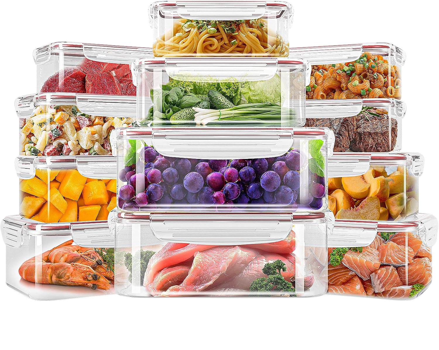 Utopia Kitchen Plastic Food Storage Container Set with Airtight Lids